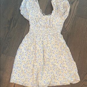 Hollister Floral Mini Dress in Yellow and Blue